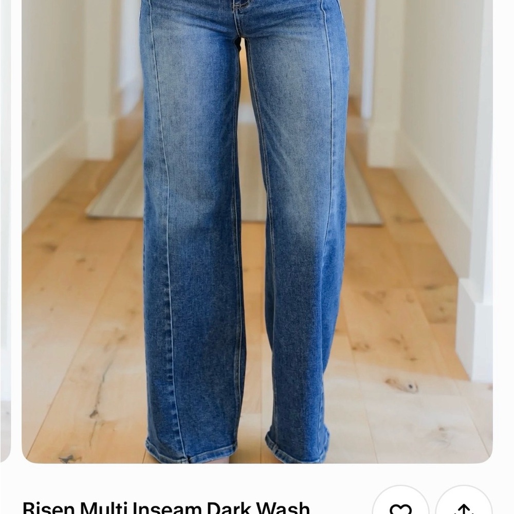 Classic High-Rise Wide-Leg Jeans - Dark Blue Wash